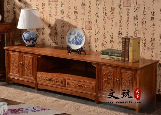 花梨木电视柜中式古典造型大气古朴 将你的客厅风格提升一个档次-2