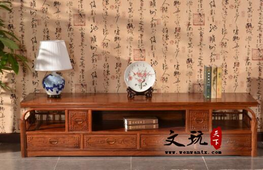 花梨木电视柜中式古典造型大气古朴 将你的客厅风格提升一个档次-5