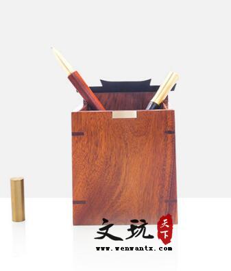 木质笔筒定制桌面摆件 办公用品木质工艺品创意笔筒定制-1