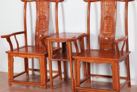 官帽椅中式三件套 仿明清红木实木家具套椅