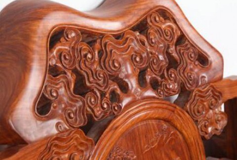 非洲花梨木灵芝椅太师椅三件套 明清古典红木客厅办公会所家具