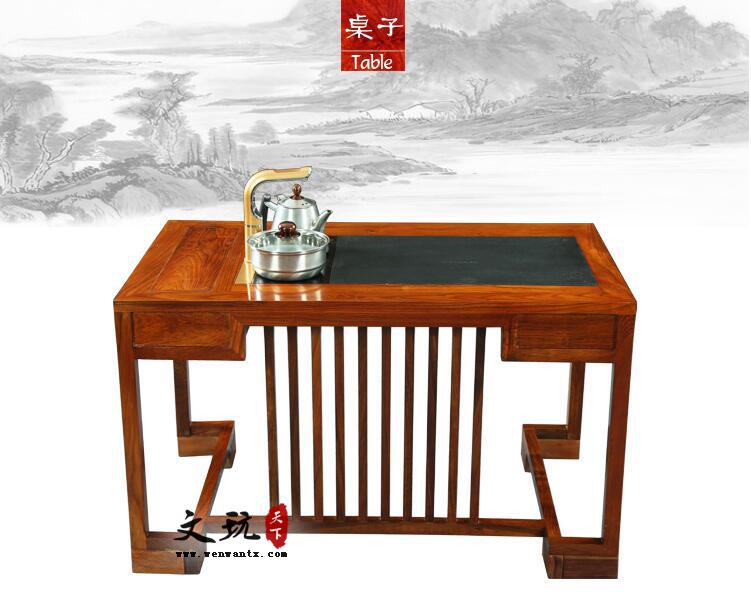 新中式红木泡茶桌椅组合 刺猬紫檀爱不释手茶桌七件套-4