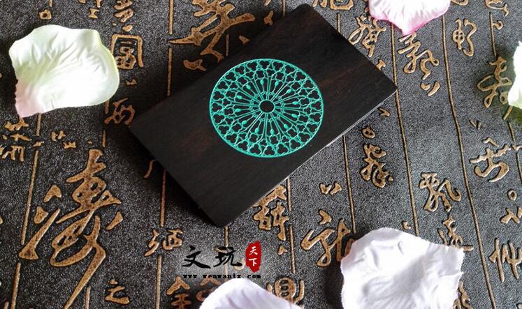 中国风古典办公实用木质名片夹 中式红木商务办公礼品 可定制图案-2