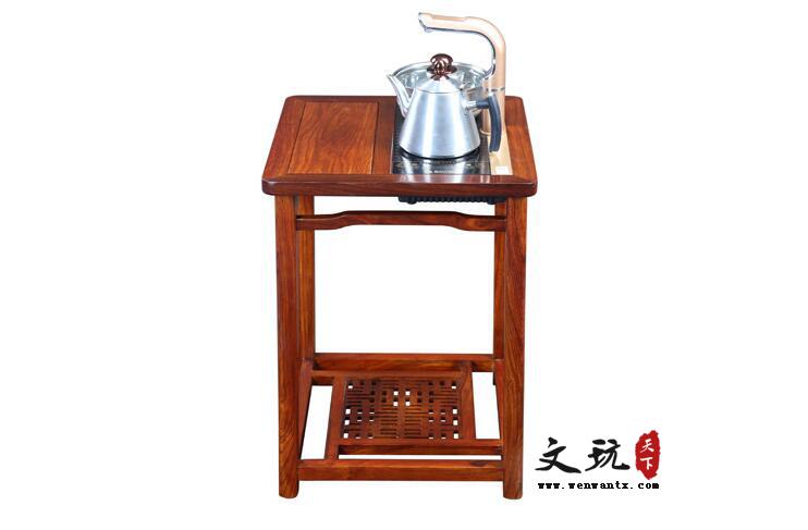 巴西木简易茶水柜 泡茶桌边柜 三合一电磁炉-1
