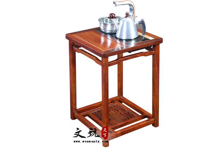 巴西木简易茶水柜 泡茶桌边柜 三合一电磁炉-3