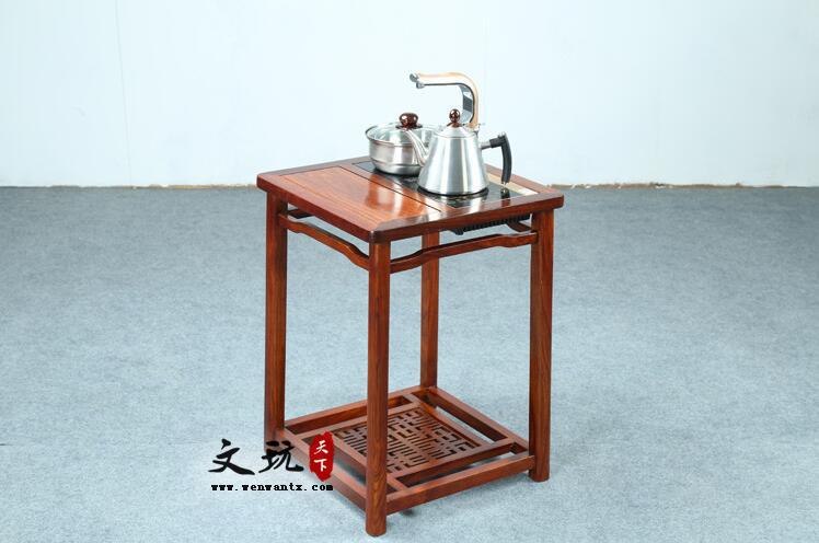巴西木简易茶水柜 泡茶桌边柜 三合一电磁炉-4