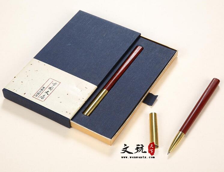 紫檀方圆创意红木签字笔 中国风个性实用办公用品-4