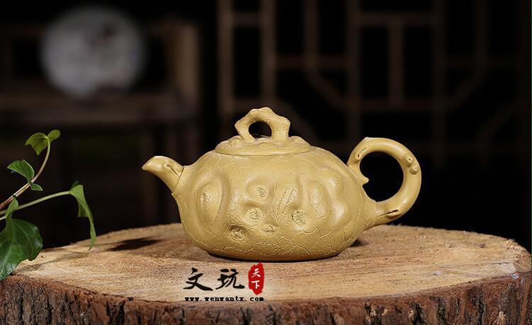 宜兴紫砂壶 纯全手工花货茶壶黄金段泥树段供春壶精品茶壶-2