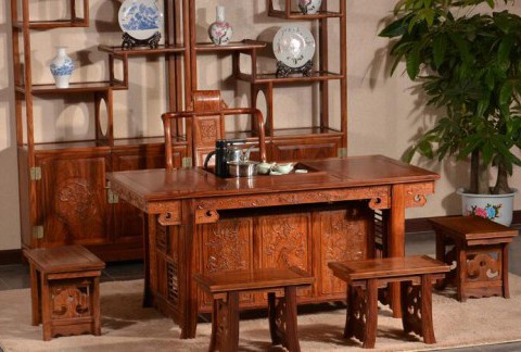 将军茶台功夫茶桌椅古典中式红木茶台