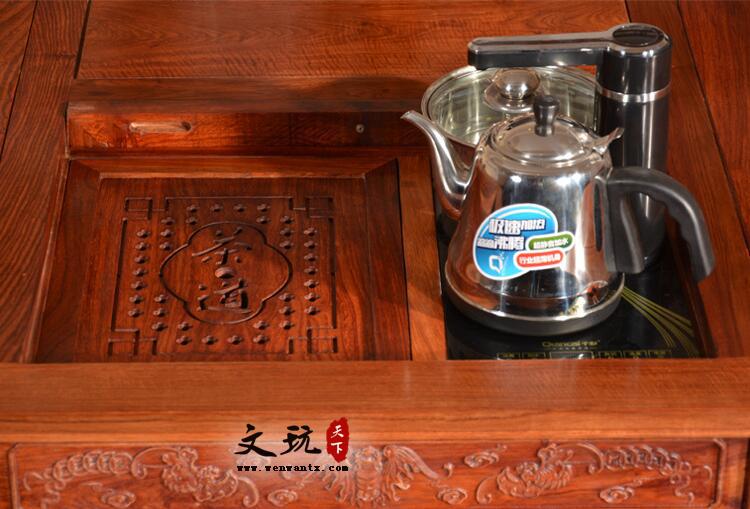 将军茶台功夫茶桌椅古典中式红木茶台-7