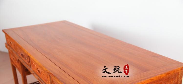 八宝办公桌花梨木实木书桌中式红木办公台-3