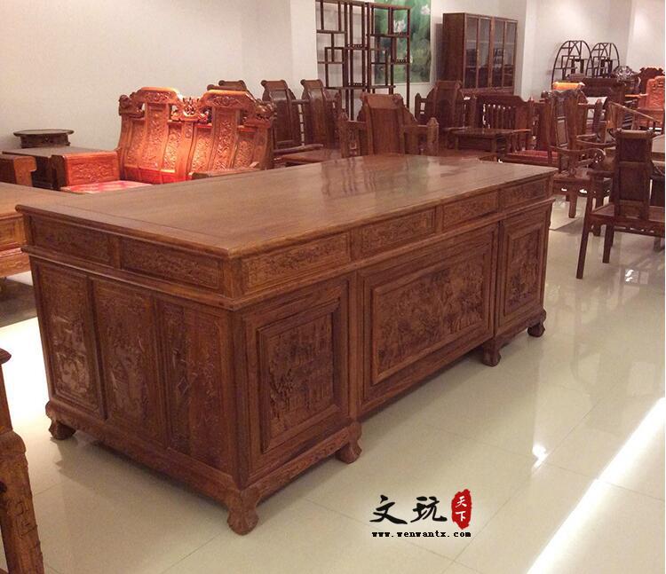 龙凤大办公台椅班台中式雕花办公桌  2米单台-3
