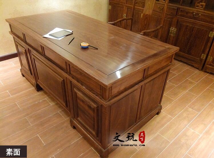 龙凤大办公台椅班台中式雕花办公桌  2米单台-4