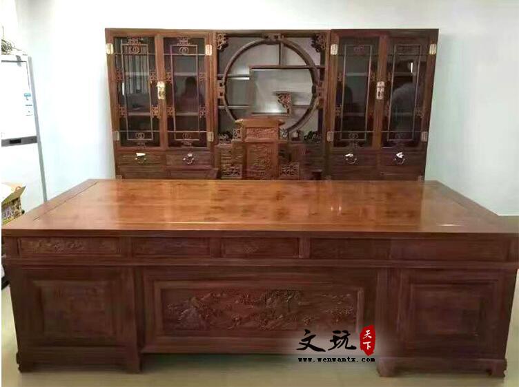 龙凤大办公台椅班台中式雕花办公桌  2米单台-2