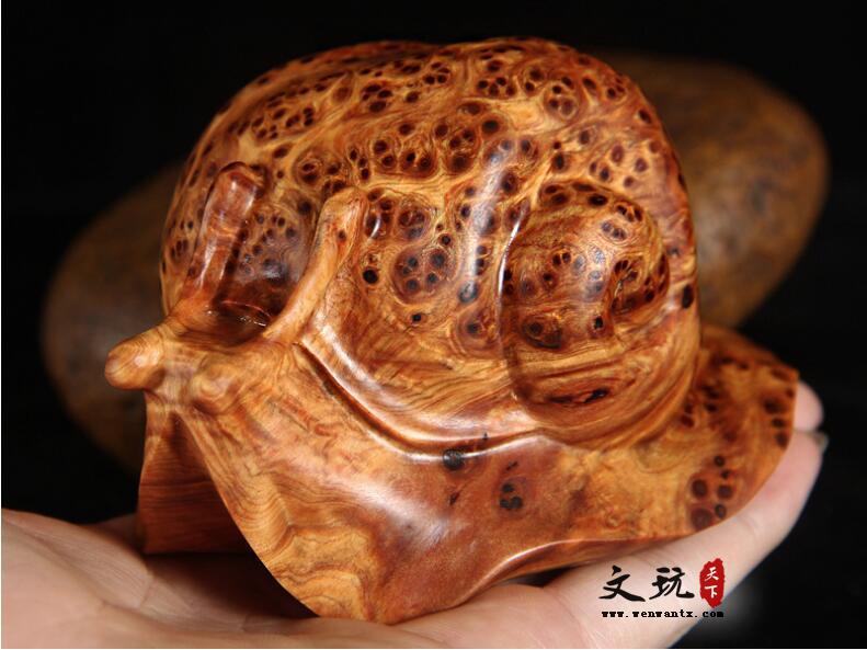 太行崖柏满瘤疤手工艺随形雕刻蜗牛把件木质文玩摆件-5