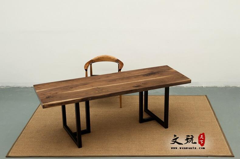 北美花梨老板桌 胡桃木实木大板家具-2