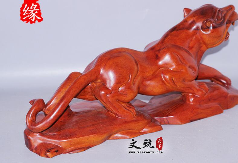 刺猬紫檀实木雕刻 40*10*18cm 大猎豹工艺品-2