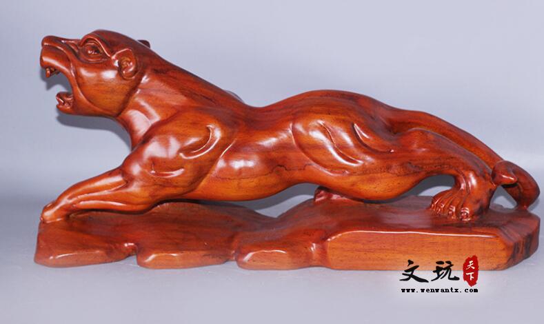 刺猬紫檀实木雕刻 40*10*18cm 大猎豹工艺品-6