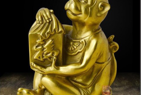 开光铜猴子风水摆件纯铜十二生肖猴工艺品招财家居装饰品摆件