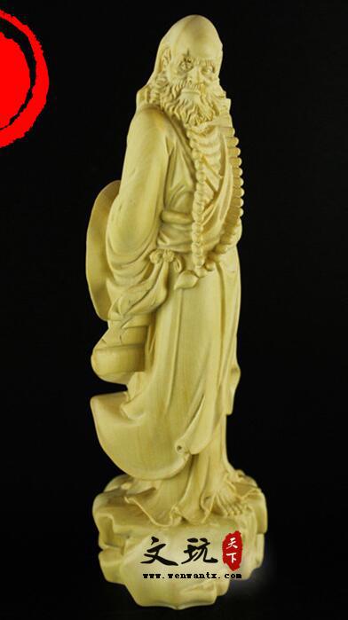 黄杨木立体达摩雕刻摆件-2