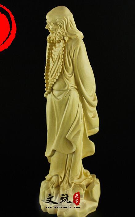 黄杨木立体达摩雕刻摆件-6