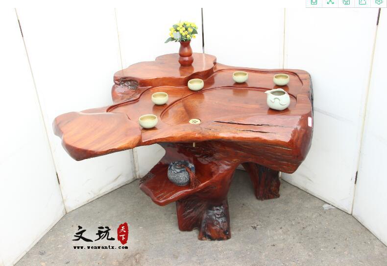 花梨木根雕茶台 原木客厅茶桌 古典中式实木功夫茶海-1