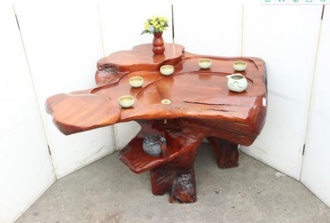 花梨木根雕茶台 原木客厅茶桌 古典中式实木功夫茶海