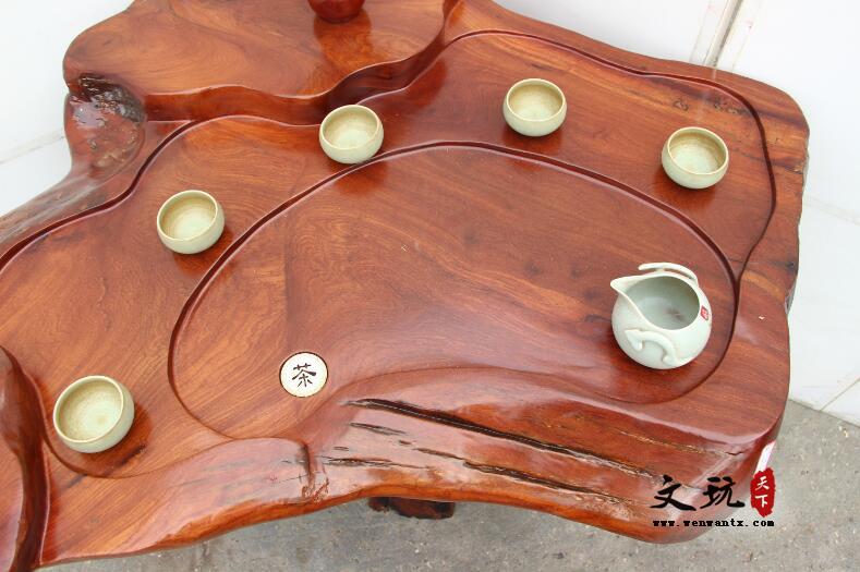 花梨木根雕茶台 原木客厅茶桌 古典中式实木功夫茶海-6