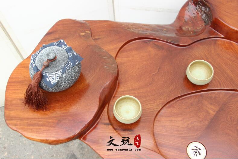 花梨木根雕茶台 原木客厅茶桌 古典中式实木功夫茶海-3