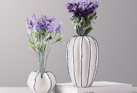 简约现代陶瓷花瓶创意家居装饰品室内插花客厅电视柜摆件干花花瓶