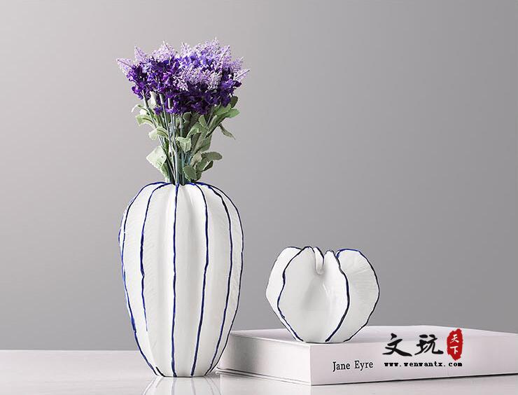 简约现代陶瓷花瓶创意家居装饰品室内插花客厅电视柜摆件干花花瓶-2