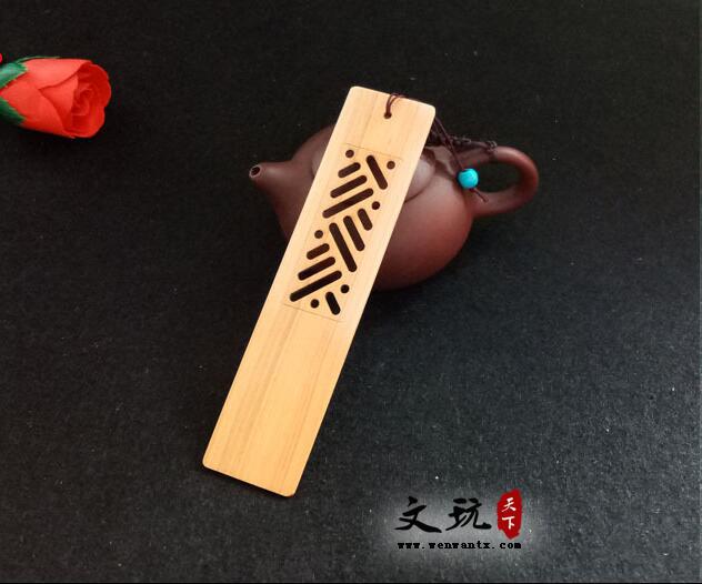中国风窗棂元素红木书签套装 古典木质书签定制-5