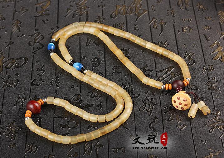 藏式民族风羊角7*7mm桶珠饰品保真108颗佛珠手链手串-1