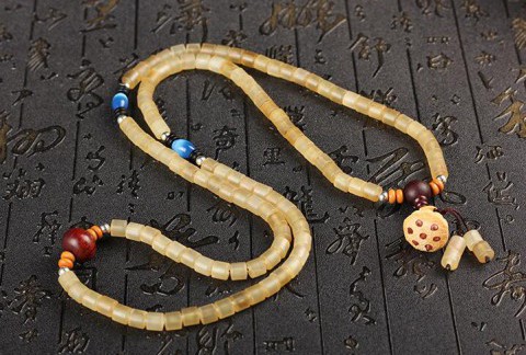藏式民族风羊角7*7mm桶珠饰品保真108颗佛珠手链手串
