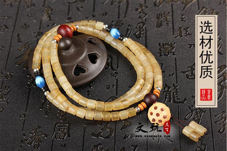 藏式民族风羊角7*7mm桶珠饰品保真108颗佛珠手链手串-3