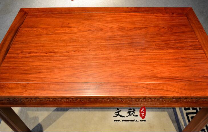 刺猬紫檀实木餐桌椅组合非洲花梨木新中式红木餐台桌-4