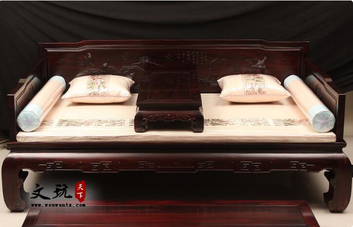 红木家具印尼黑酸枝红木罗汉床客厅中式睡榻-6