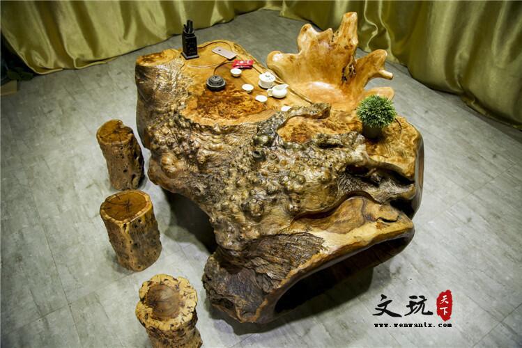 黄金樟茶桌茶海整体树根树头创意雕刻根雕茶几茶台原木实木-1