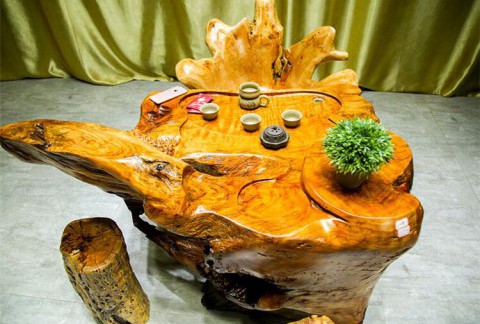 杉木茶桌茶海树根树头创意雕刻根雕茶几茶台原木实木茶几