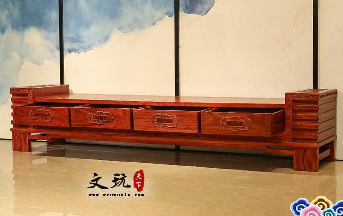 新中式红木家具刺猬紫檀电视柜客厅地柜储物-3