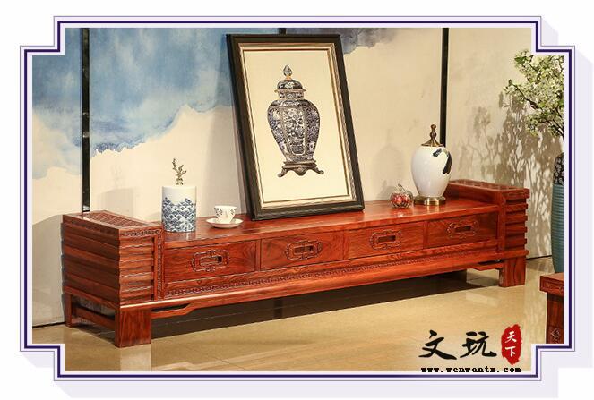 新中式红木家具刺猬紫檀电视柜客厅地柜储物-2