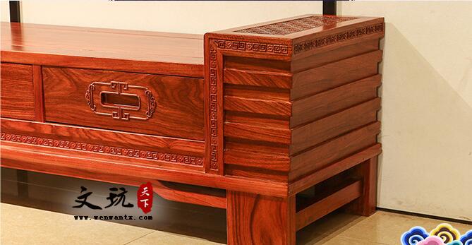 新中式红木家具刺猬紫檀电视柜客厅地柜储物-4