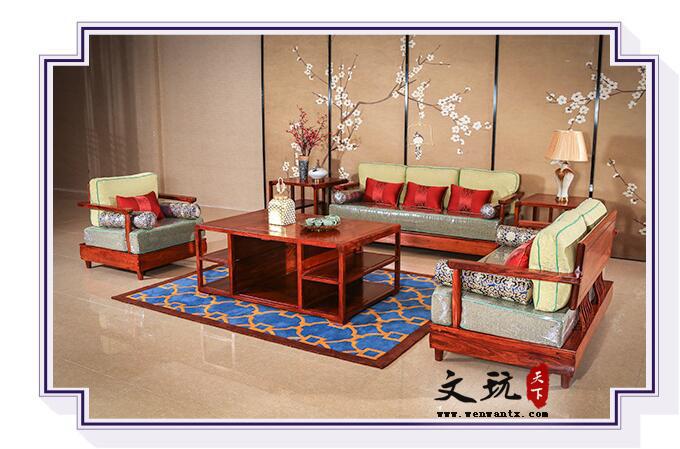 新中式红木家具刺猬紫檀客厅小户型红木沙发组合-4