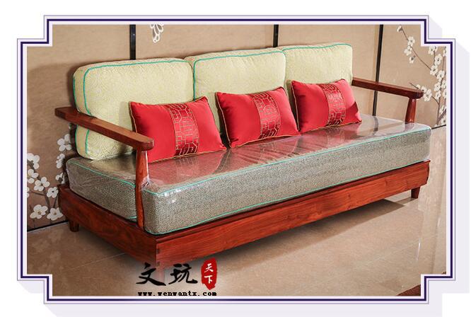 新中式红木家具刺猬紫檀客厅小户型红木沙发组合-5