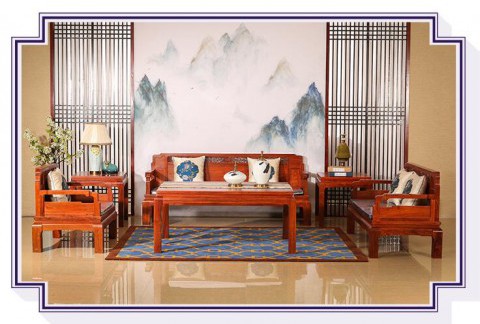 刺猬紫檀新中式红木沙发全实木家具