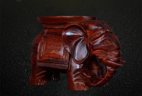 木雕摆件花梨木大象换鞋凳子定制加工木质创意工艺品