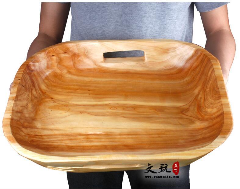创意杉木木质菜托盘仿古实用酒席上菜托盘创意餐厅小二上菜托盘-3
