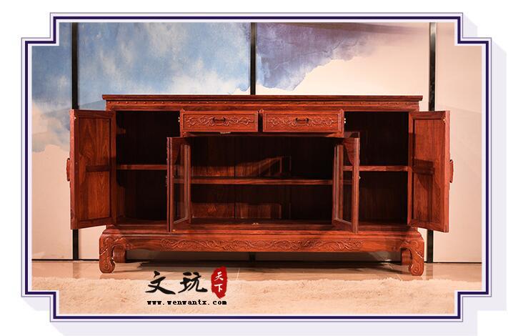 红木餐边柜刺猬紫檀储物柜中式仿古茶水柜红木家具-7