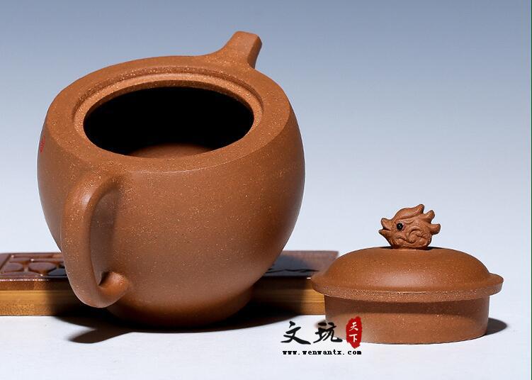 宜兴原矿正品名家全手工刻绘雕塑茶壶青灰泥茶缘杯壶-5