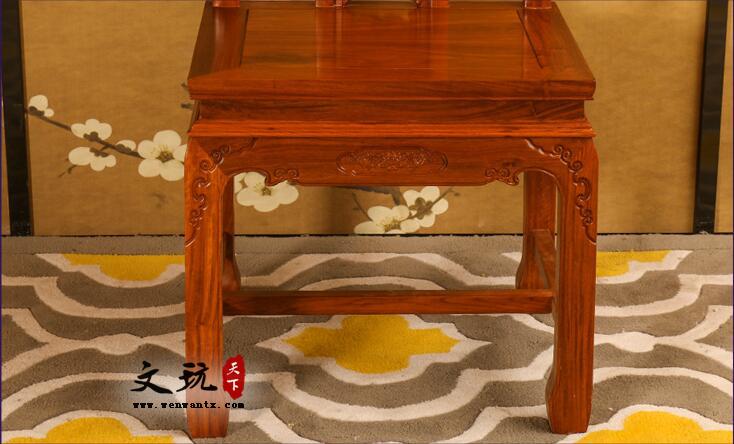 餐桌椅组合刺猬紫檀长方形餐桌国色天香餐桌-9